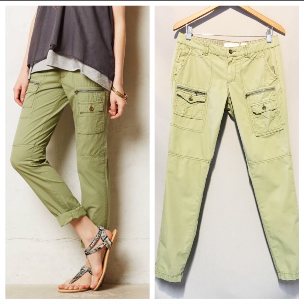 Anthropologie Westport Cargo Pants in Green Moss